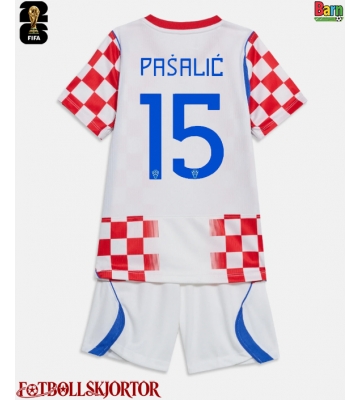 Kroatien Mario Pasalic #15 Hemmakläder Barn VM 2026 Kortärmad (+ Korta byxor)